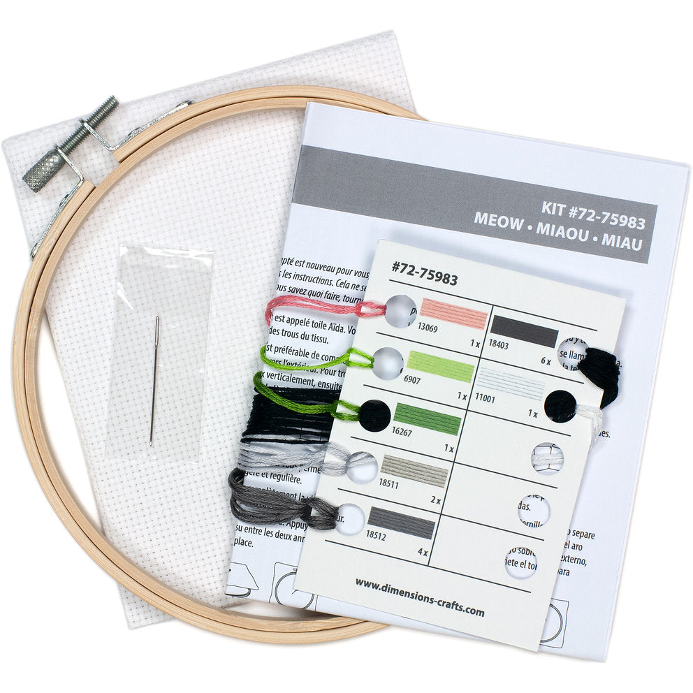 Meow - 72-75983 Dimensions - Kit de punto de cruz