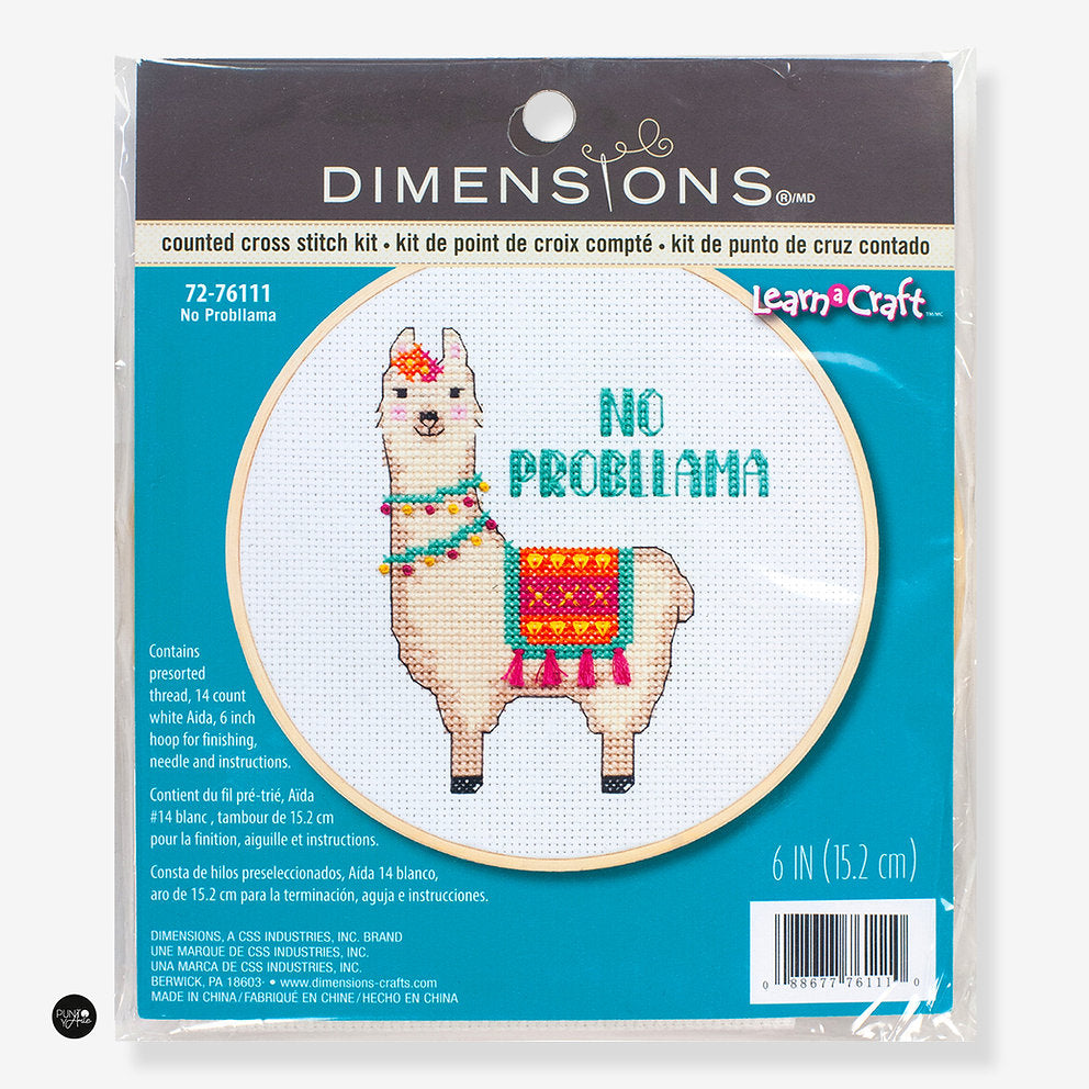 No Probllama - 72-76111 Dimensions - Kit de punto de cruz