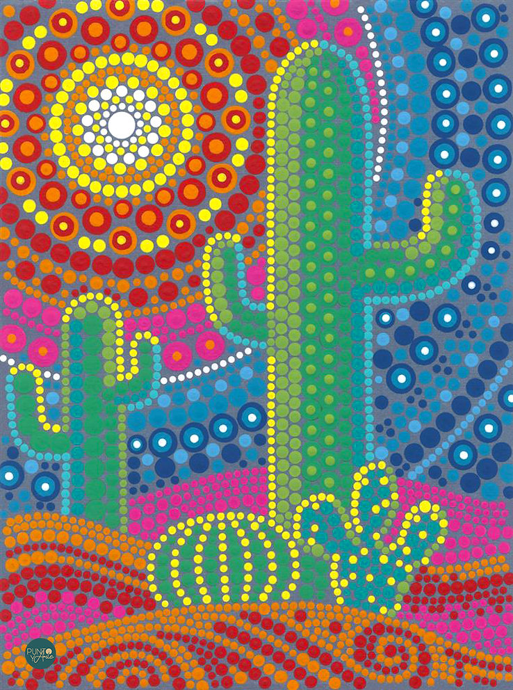 Dot Painting Cactus - 73-91778 Dimensions - Kit de Pintura por numeros