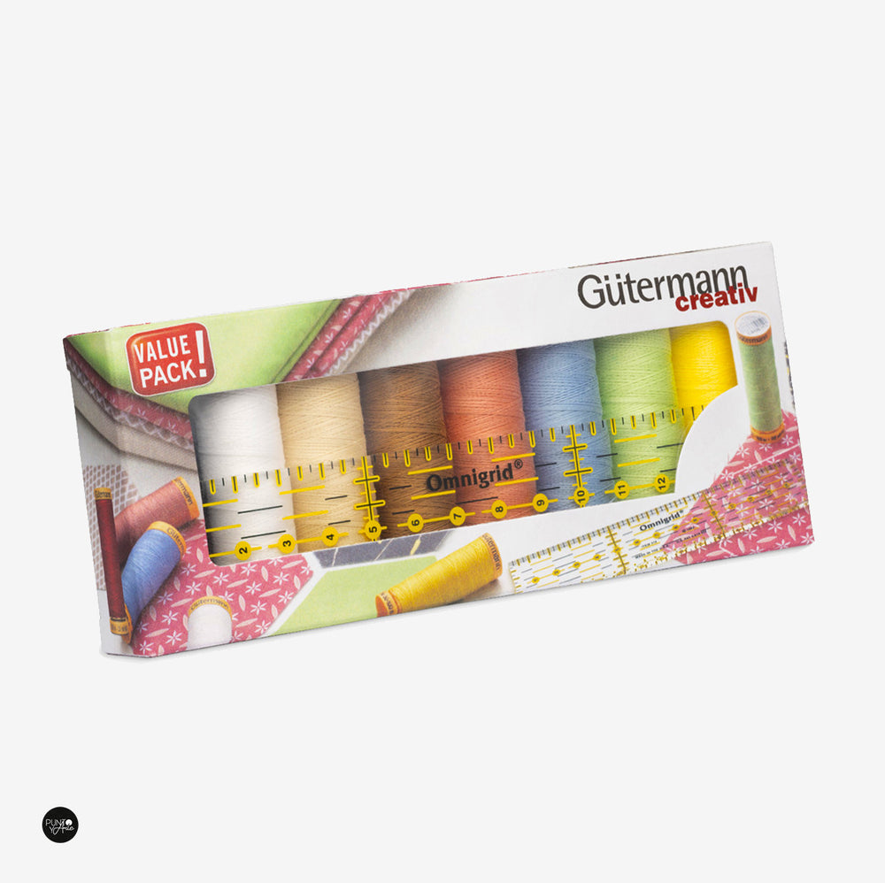 Set de hilos para coser Gütermann. 8 bobinas No. 50 100m 734587