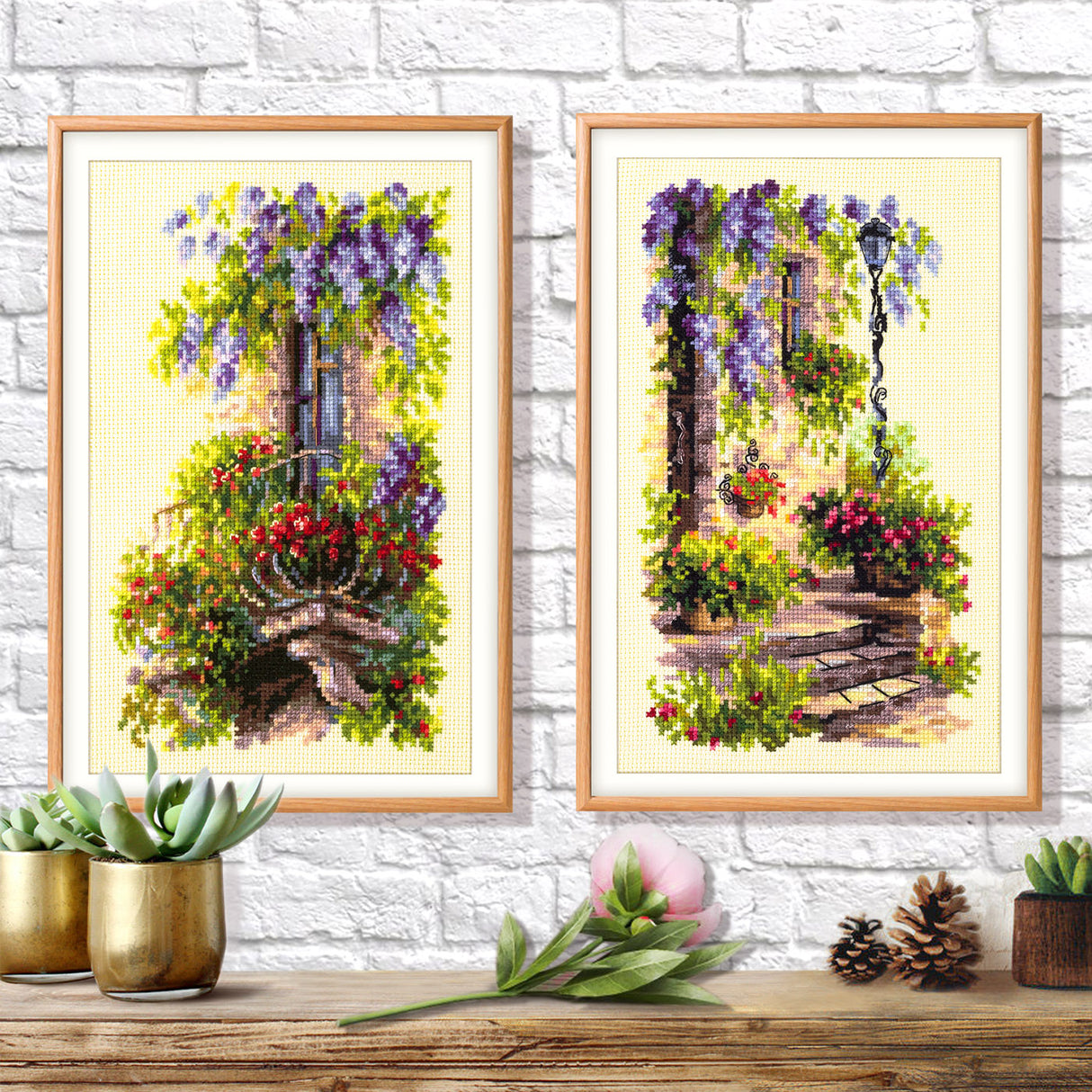 74-05 Balcony in flowers. Magic Needle Cross Stitch Kit