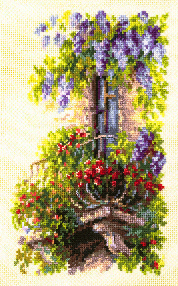 74-05 Balcony in flowers. Magic Needle Cross Stitch Kit