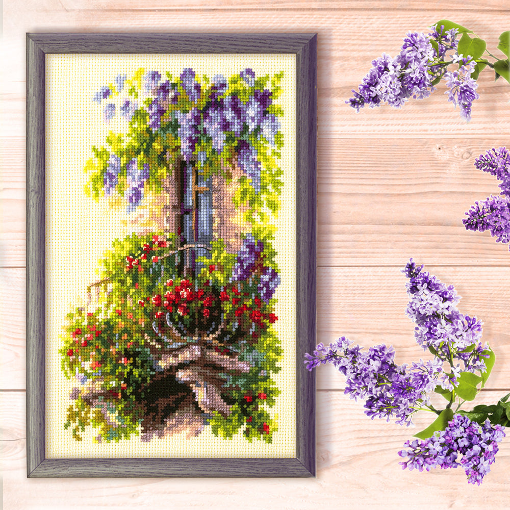 74-05 Balcony in flowers. Magic Needle Cross Stitch Kit