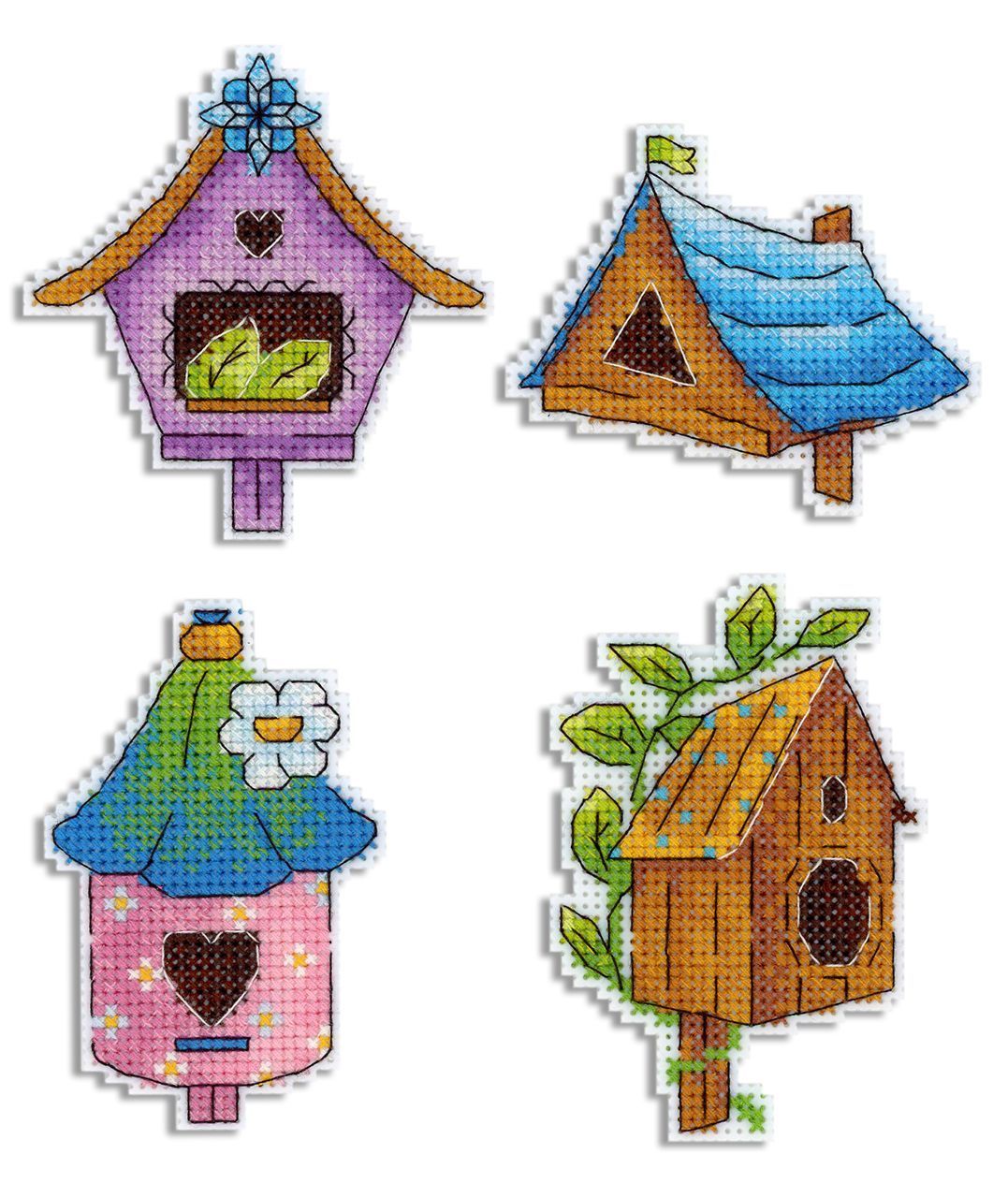 Cross Stitch Kit "Bird Houses. Magnets" SR-922 by MP Studia