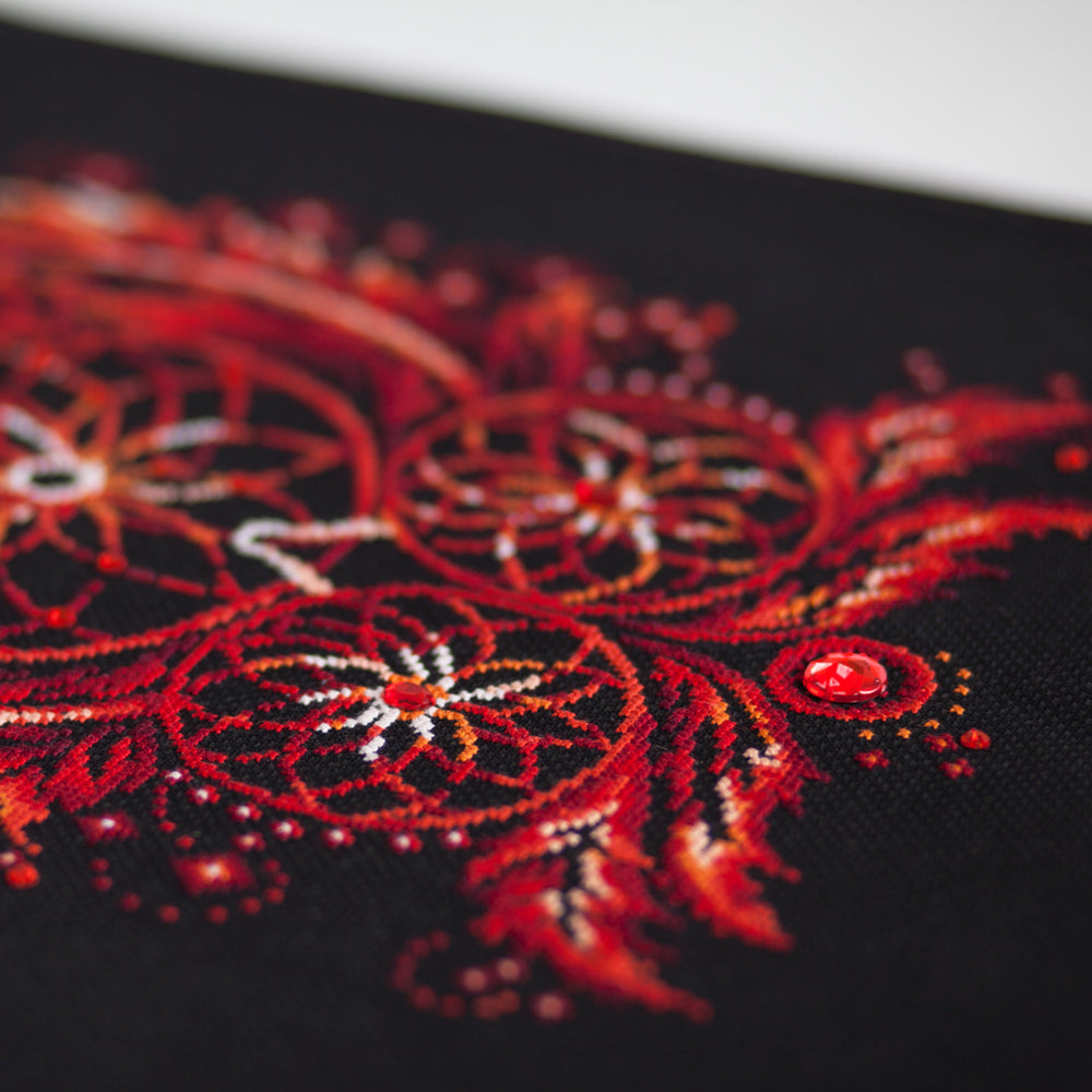 88-11 Flammes de l'âme. Kit point de croix aiguille magique