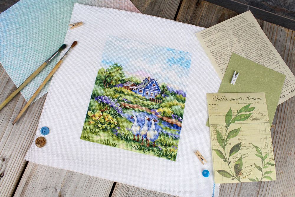 Cross Stitch Kit "Summer in the Village" - MP Studia SNV-917