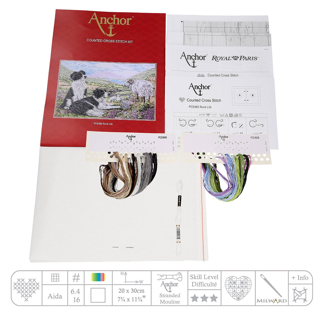 Kit de Punto de Cruz "Vida Rural" - Referencia PCE960 - Marca Anchor