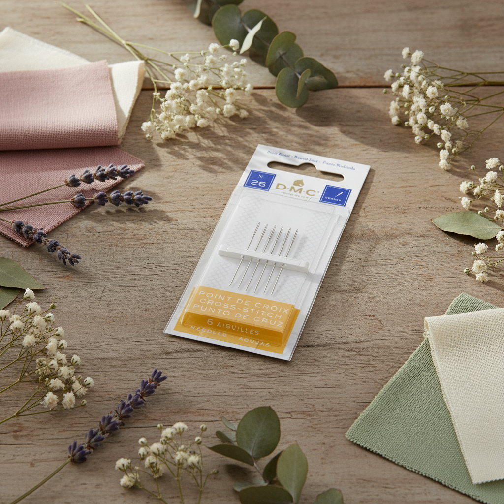 Pack of 6 DMC Cross Stitch Embroidery Needles No. 26 - Rounded Tip