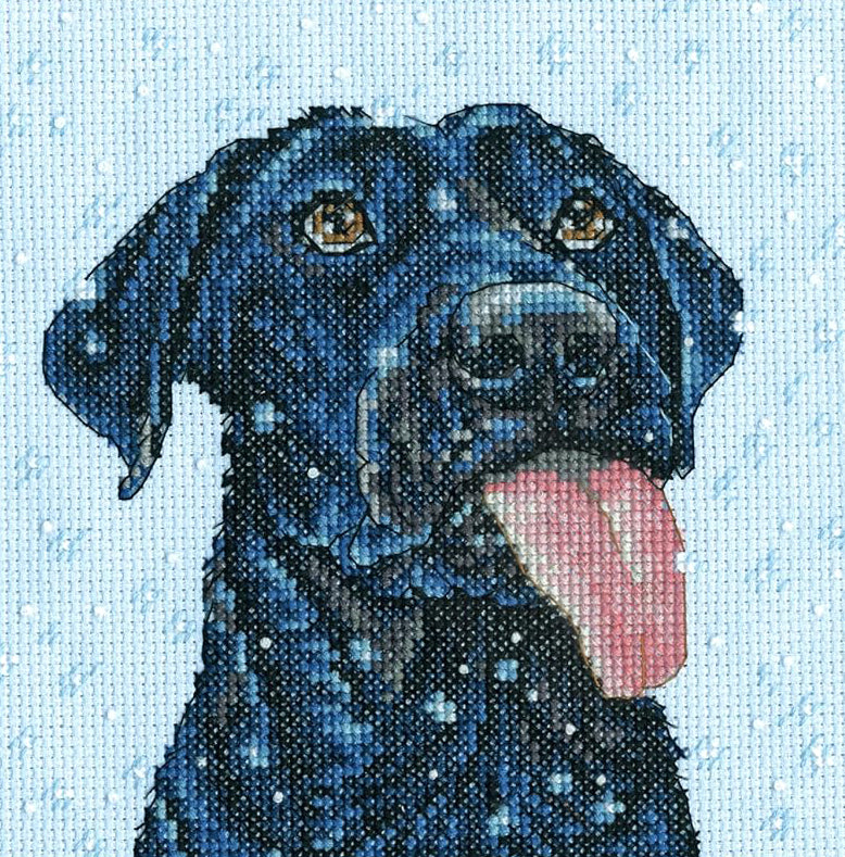 Kit de point de croix « Chien dans la neige » 70-65229 par Dimensions