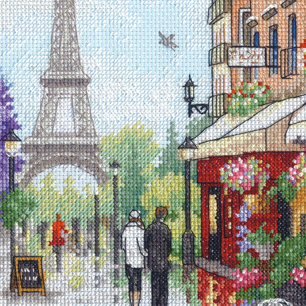 Kit de Punto de Cruz "Escena Parisina" 70-35438 Dimensions GOLD