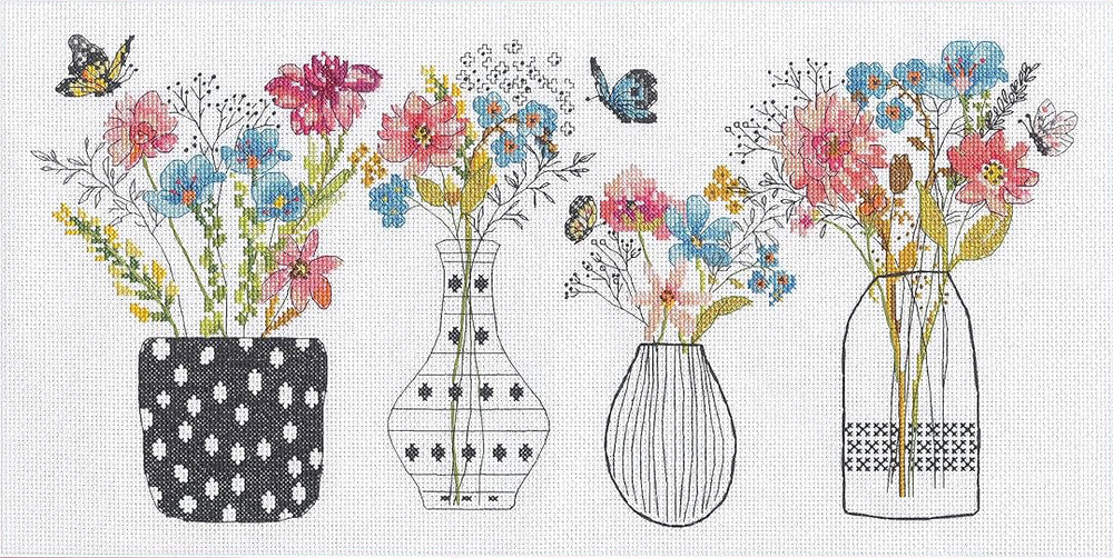 Kit de point de croix « Vases avec fleurs sauvages » 70-35431 par Dimensions