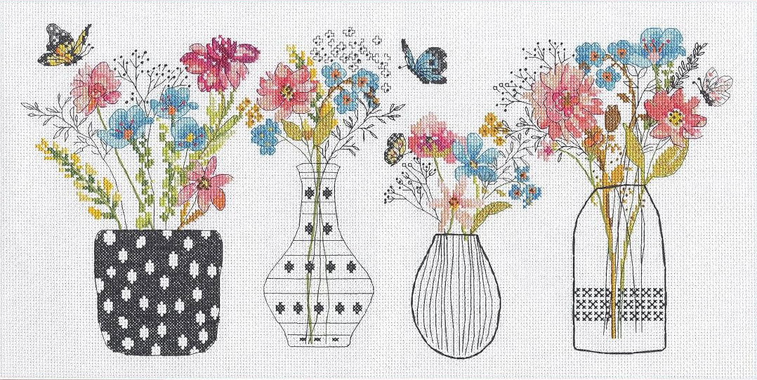 Kit de point de croix « Vases avec fleurs sauvages » 70-35431 par Dimensions