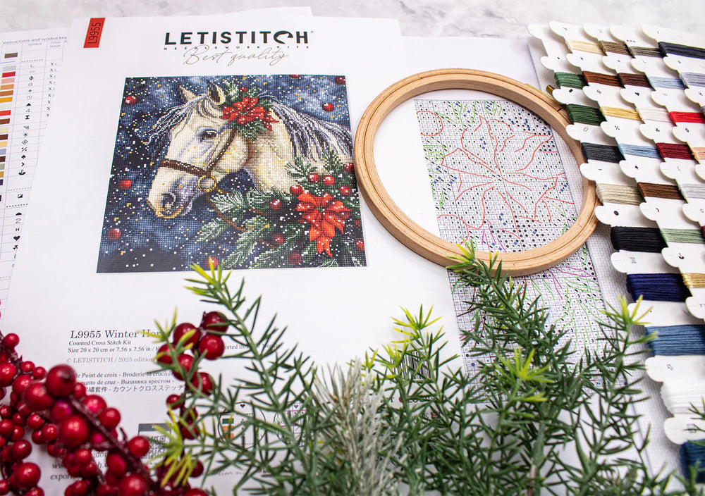 Kit de Punto de Cruz Letistitch - Winter Horse L9955