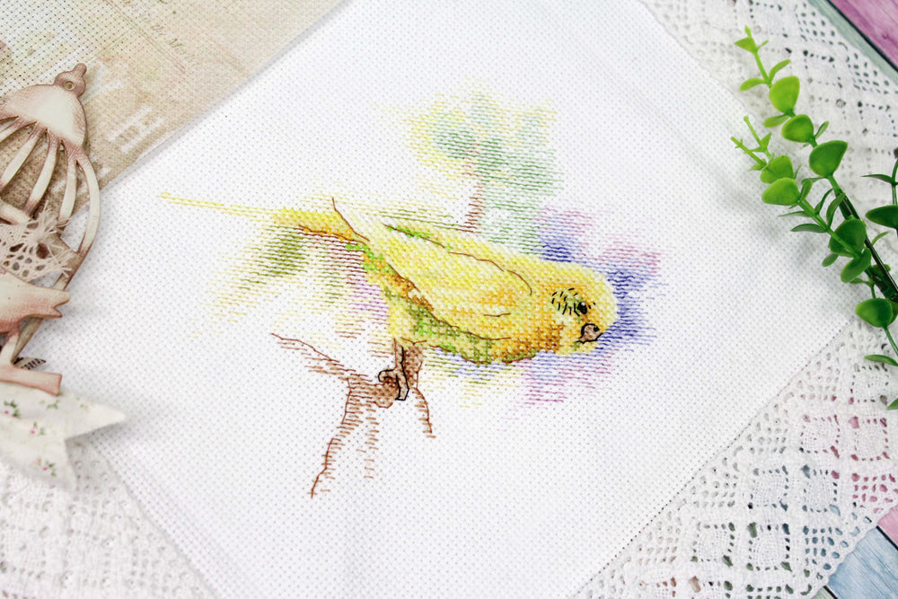 Kit de broderie au point de croix « Ami à plumes » de MP Studia SM-739 – Motif d'oiseau coloré