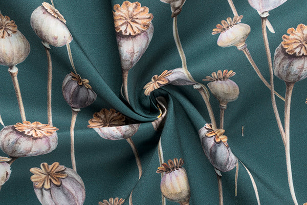 Tela Gütermann Good Vibes algodón estampado floral verde