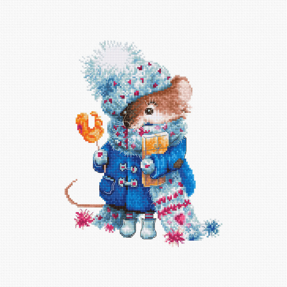 B1168 Christmas Mouse - Luca-S - Cross Stitch Kit