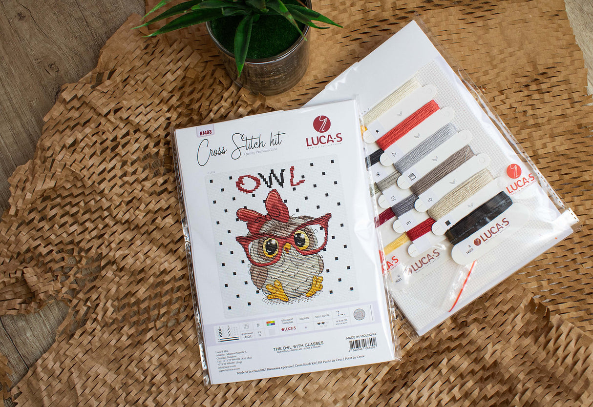 The owl with glasses - B1403 Luca-S - Cross Stitch Kit