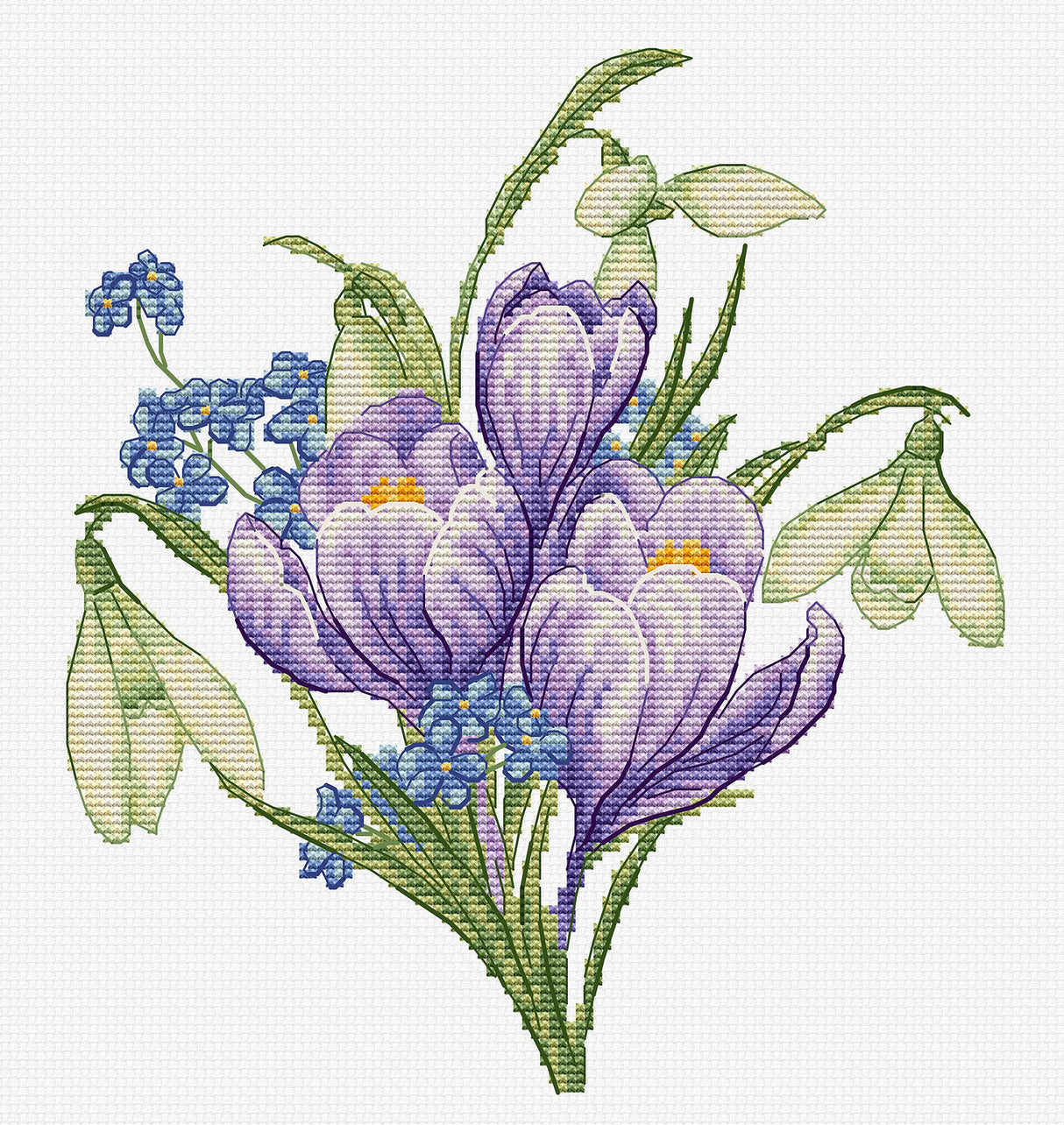 Cross Stitch Kit Spring Flowers Luca-S B1404