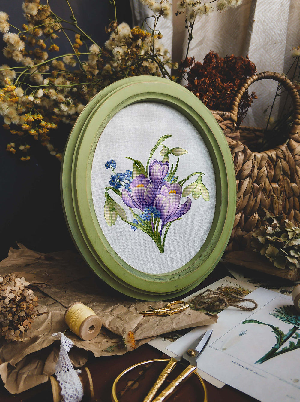 Cross Stitch Kit Spring Flowers Luca-S B1404