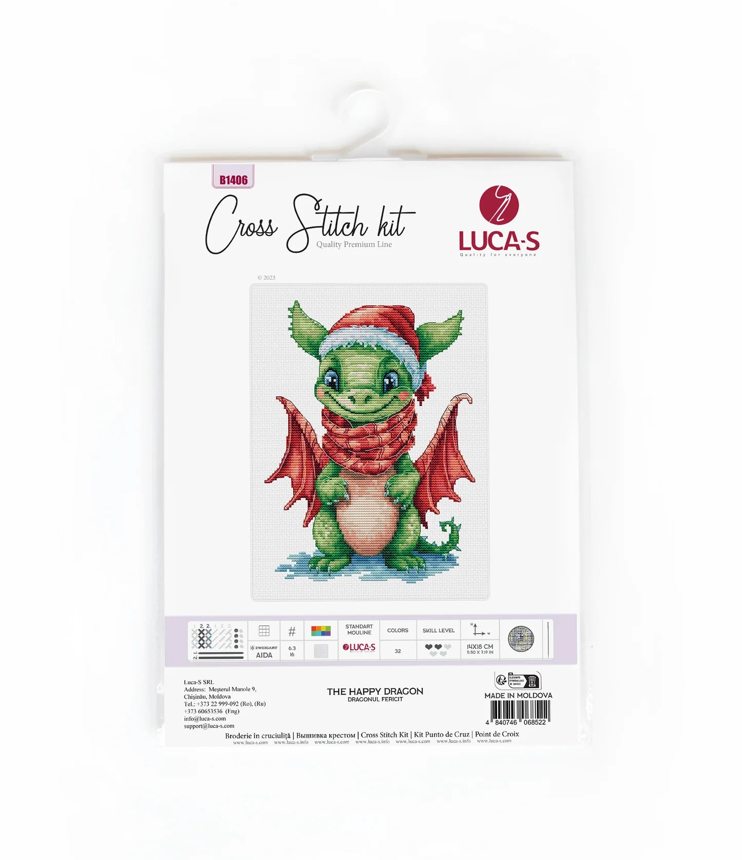 Kit de point de croix - Le Dragon Heureux - B1406 Luca-S