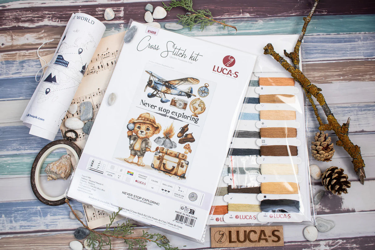 Kit de point de croix « Ne jamais arrêter d’explorer » par Luca-S B1408
