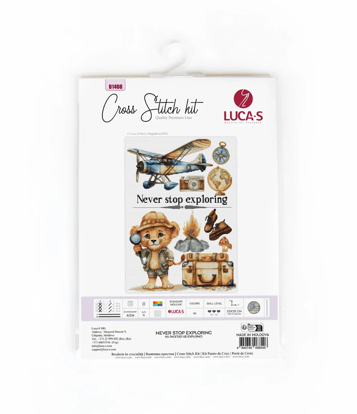Kit de point de croix « Ne jamais arrêter d’explorer » par Luca-S B1408