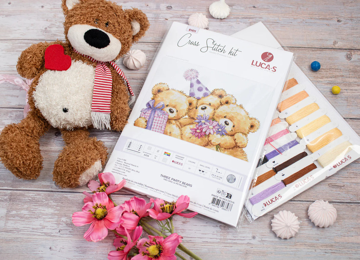 kit de point de croix « Three Party Bears » par Luca-S B1411