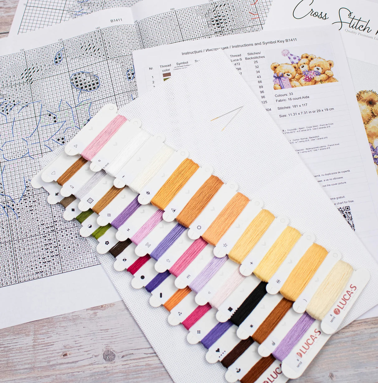 kit de point de croix « Three Party Bears » par Luca-S B1411