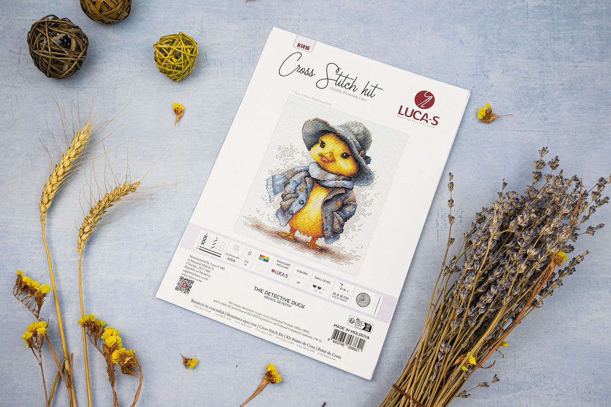 Luca-S Cross Stitch Kit - The Detective Duck, B1416