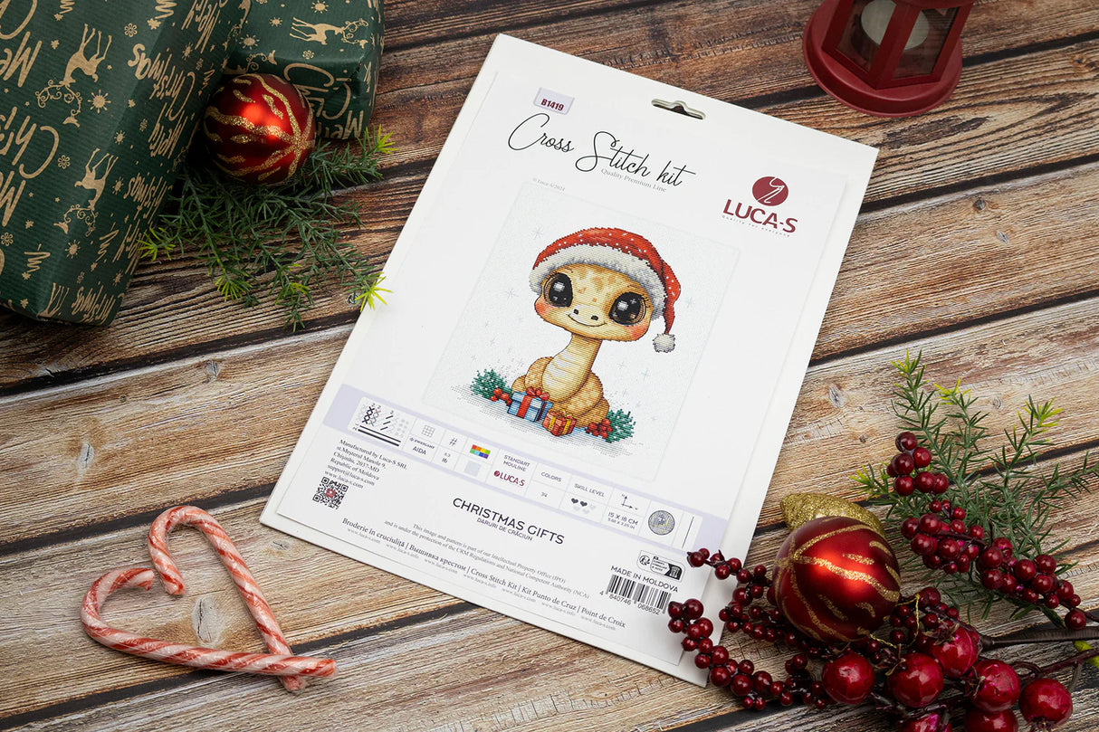 Kit de point de croix Luca-S - « Cadeaux de Noël » (B1419)