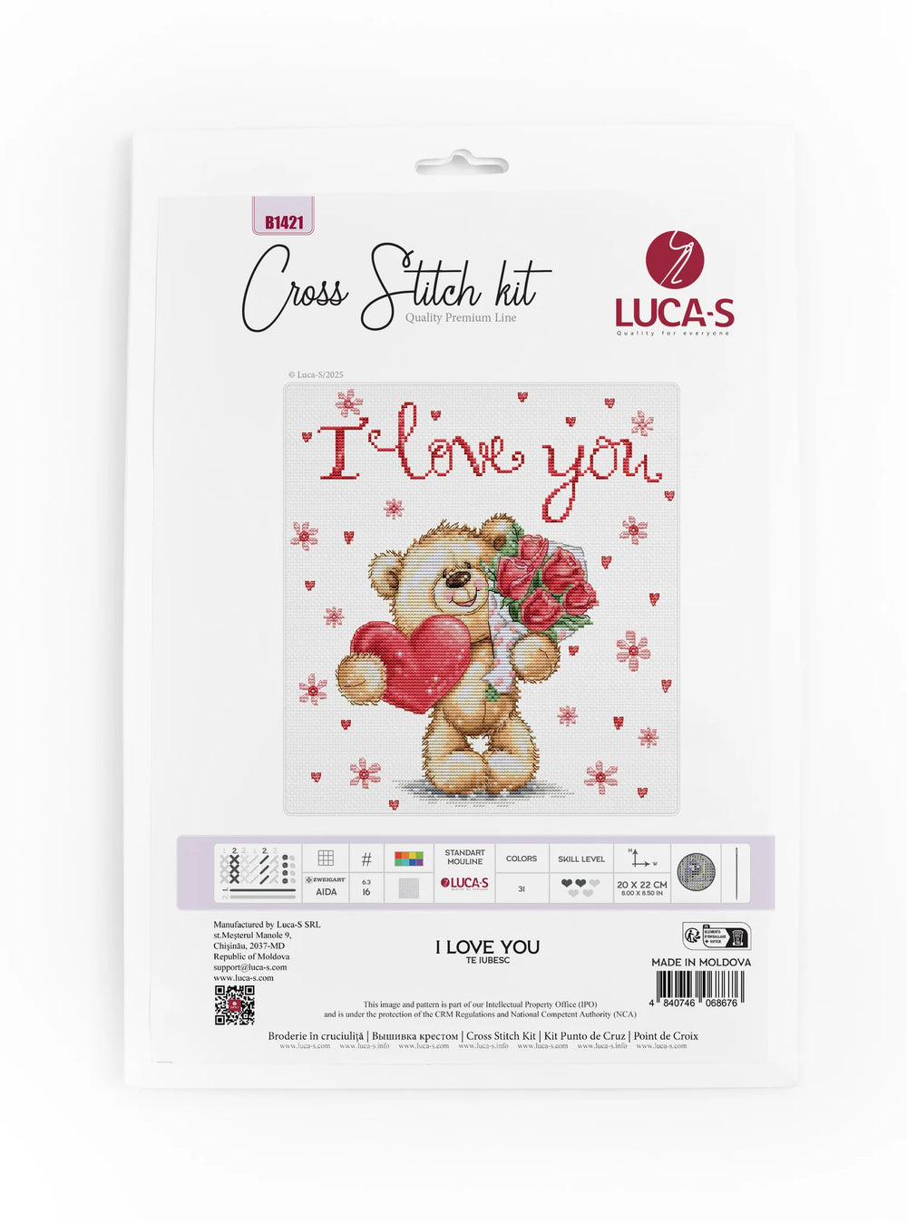 Kit de point de croix « Je t'aime » Luca-S B1421
