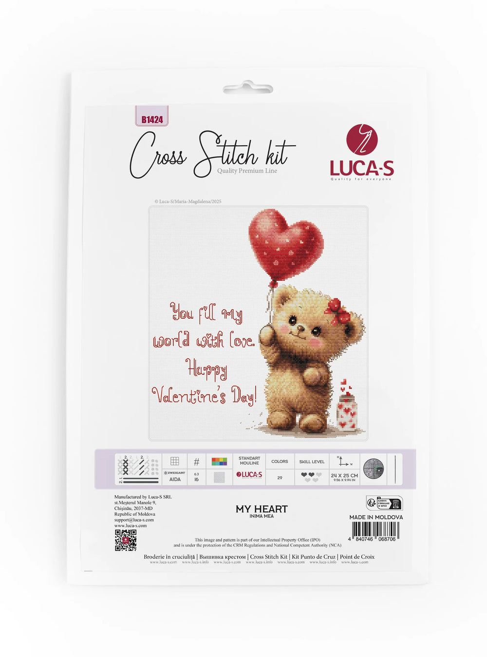 Kit de point de croix « Mon cœur » Luca-S B1424