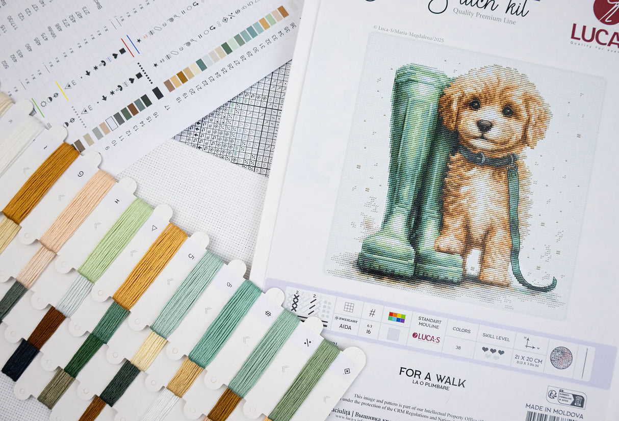 Kit de broderie au point de croix Luca-S – Pour une promenade, B1426