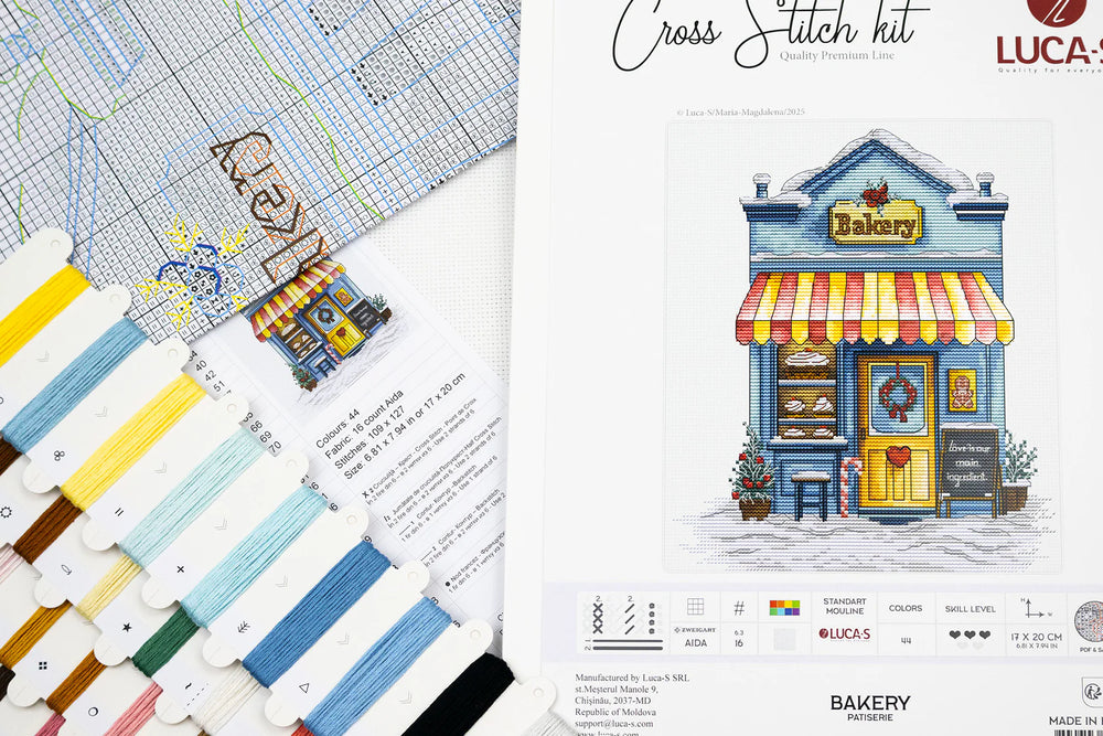 Luca-S B1430 – Bakery | Kit de punto de cruz con panadería navideña