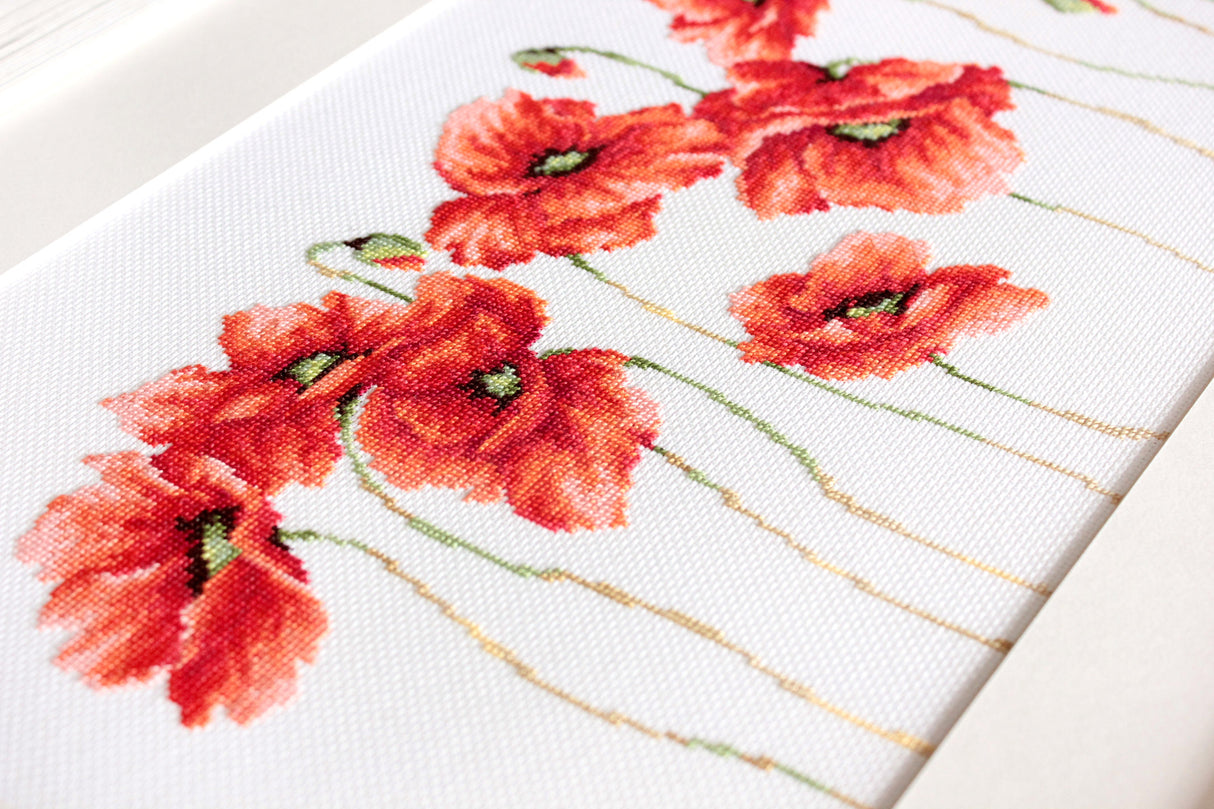 B2223 Red Poppies - Luca-S - Cross Stitch Kit