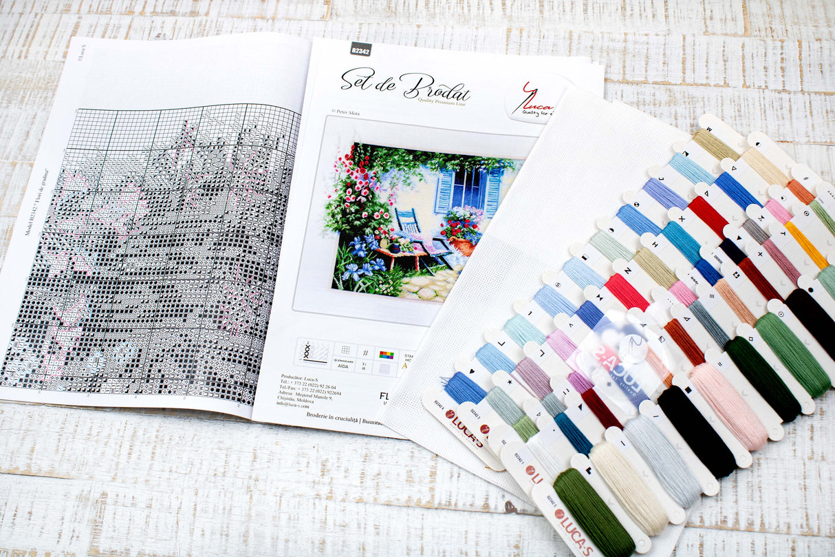 B2342 Flower Garden - Luca-S - Cross Stitch Kit