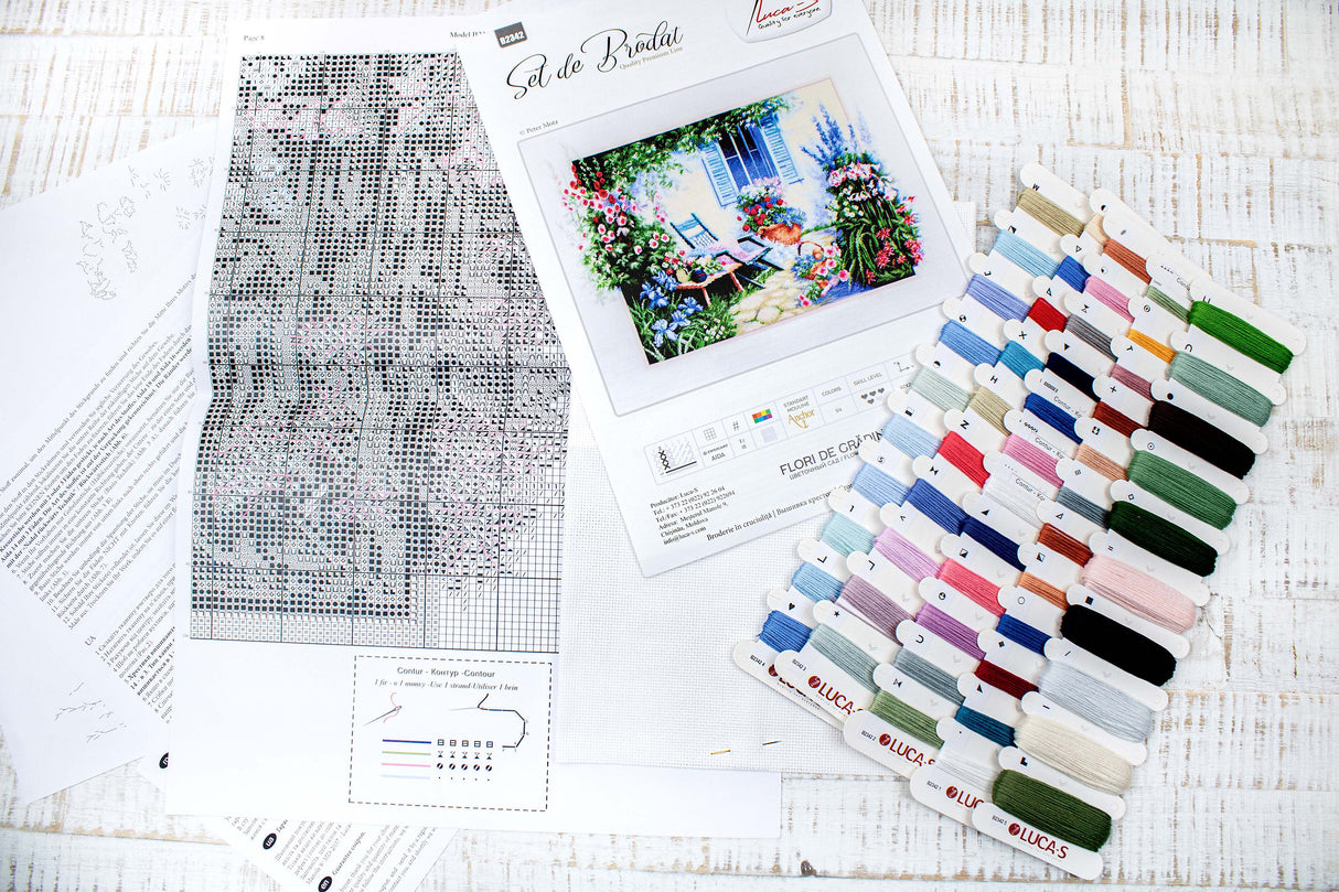 B2342 Flower Garden - Luca-S - Cross Stitch Kit