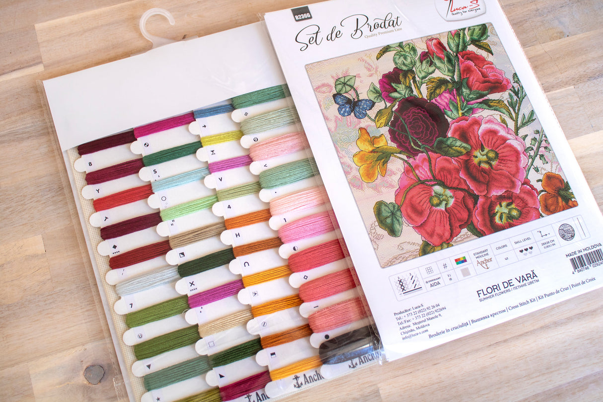 (Descatalogado) B2366 Flores de verano - Luca-S - Kit de Punto de Cruz