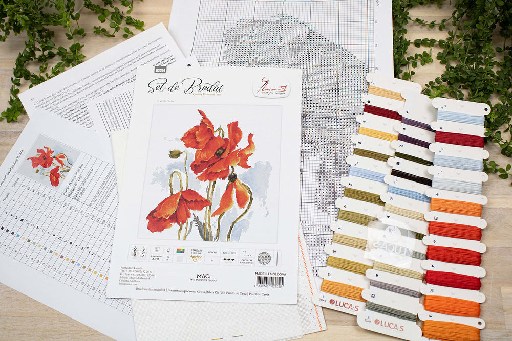 B2374 Coquelicots - Luca-S - Kit de point de croix