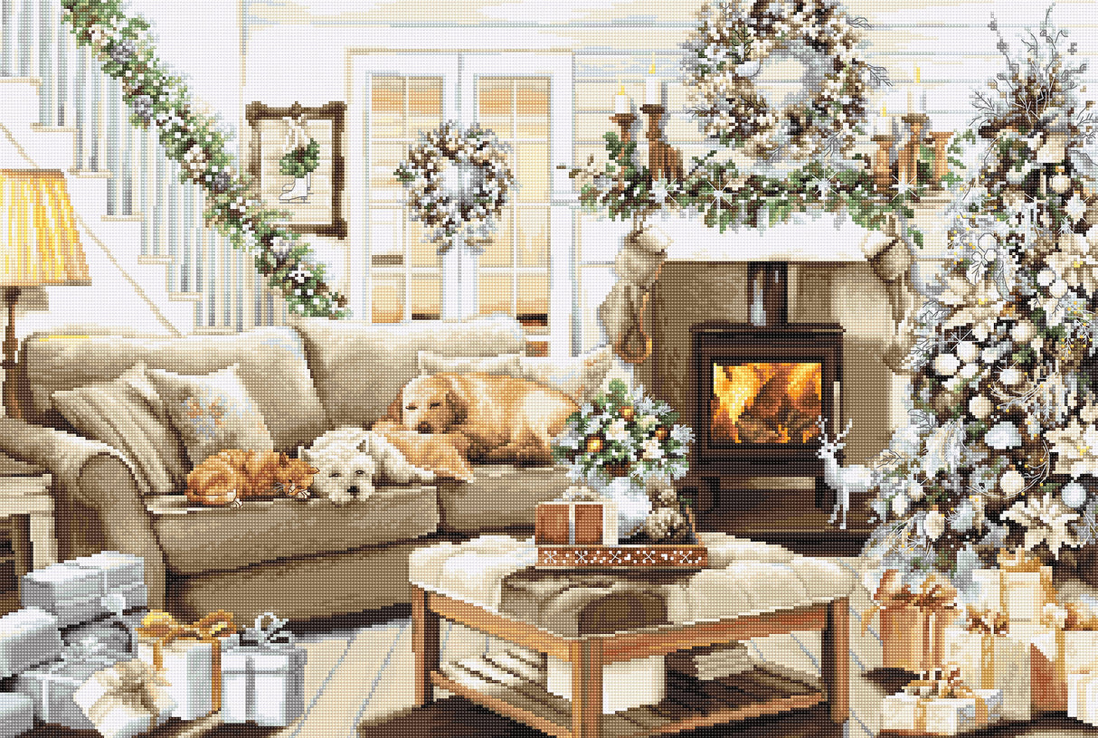 Cross Stitch Kit 'Dreaming of a White Christmas' - B2393 by Luca-S