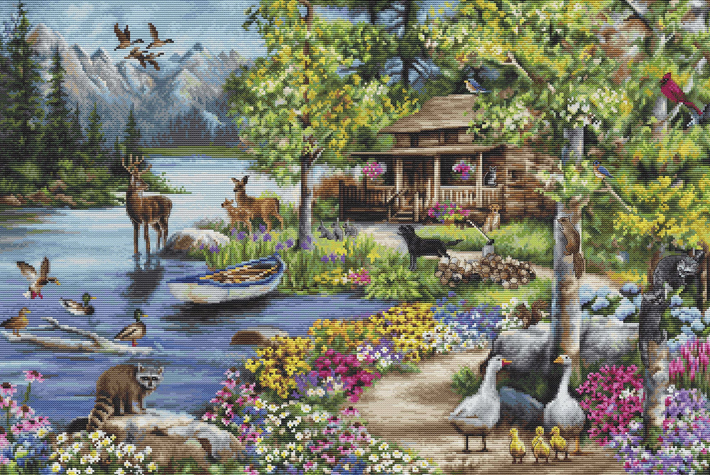 Cabin By The Lake - B2410 Luca-S - Cross Stitch Kit