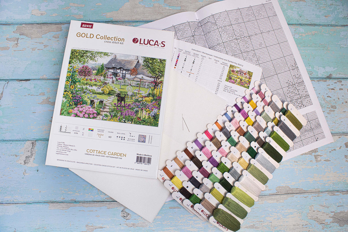 Kit de Punto de Cruz "Cottage Garden" - B2412 Luca-S Gold
