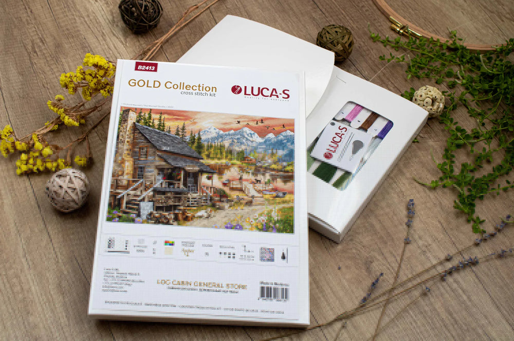 Luca-S Gold Cross Stitch Kit - Log Cabin General Store B2413