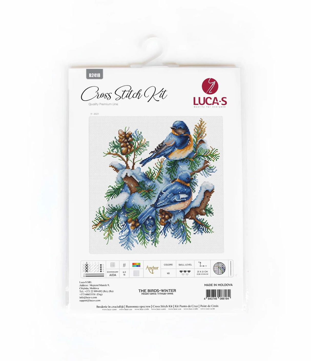 Cross Stitch Kit - The Birds-Winter - B2418 Luca-S