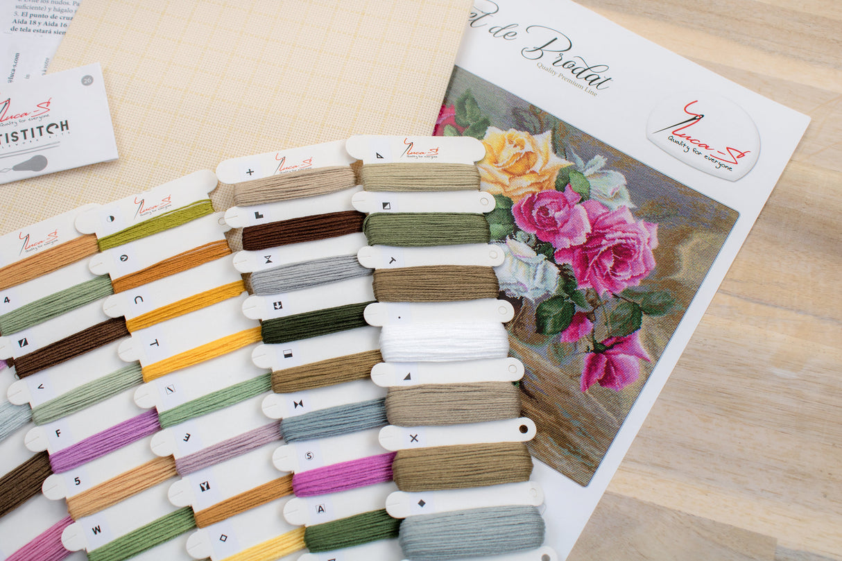 Vase with Roses Cross Stitch Kit - B587 Luca-S