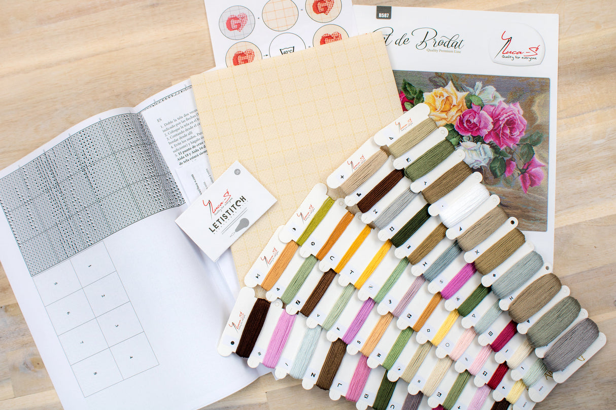 Vase with Roses Cross Stitch Kit - B587 Luca-S