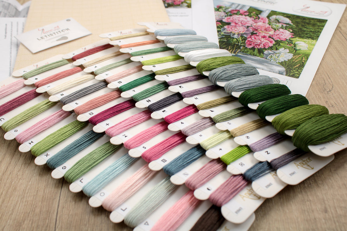 Peonies by the Window - B594 Luca-S - Cross Stitch Kit