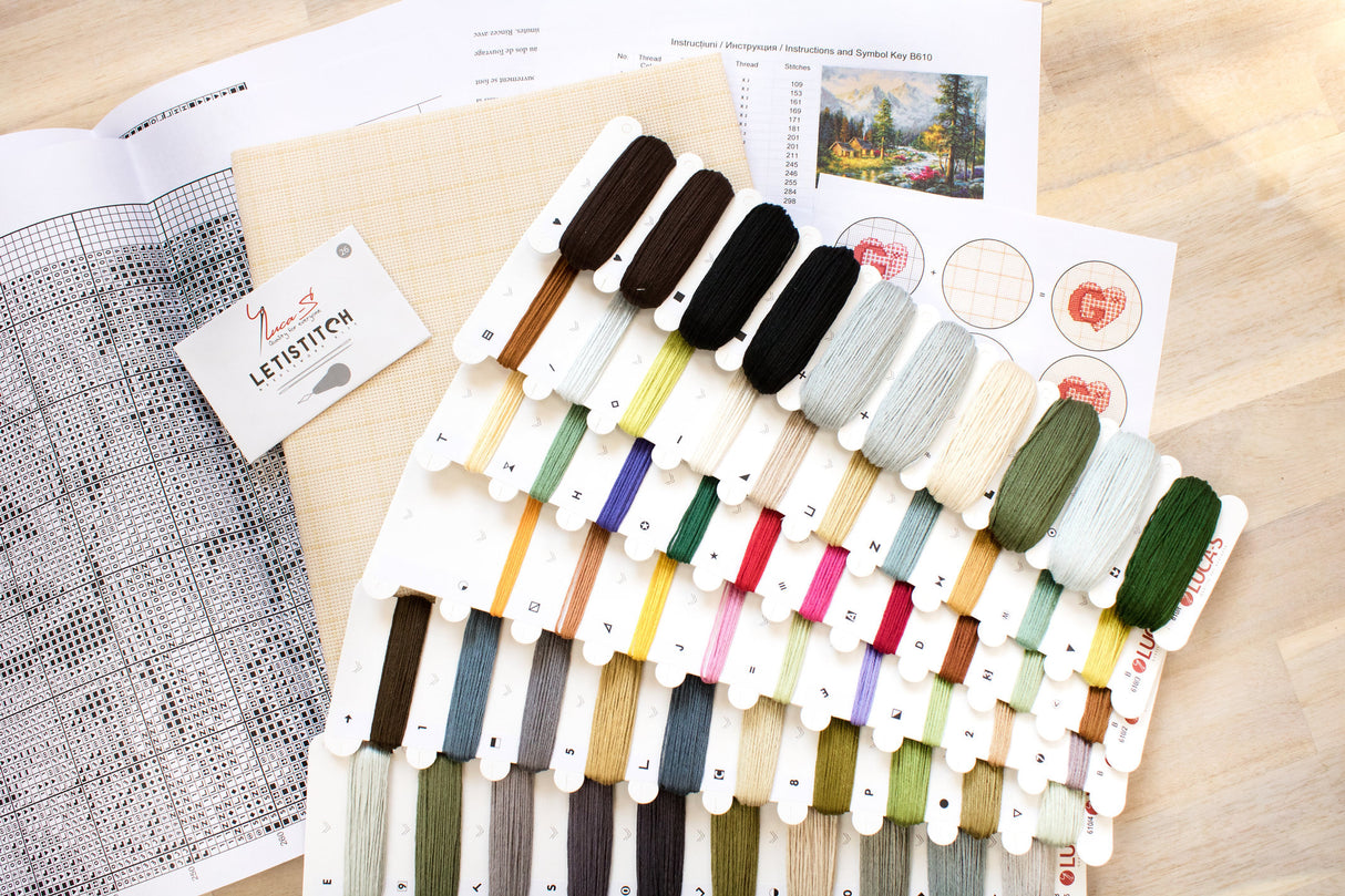 Kit de point de croix Cabane du campeur - B610 Luca-S Gold