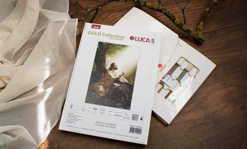 Jesus Christ Cross Stitch Kit - B618 Luca-S GOLD