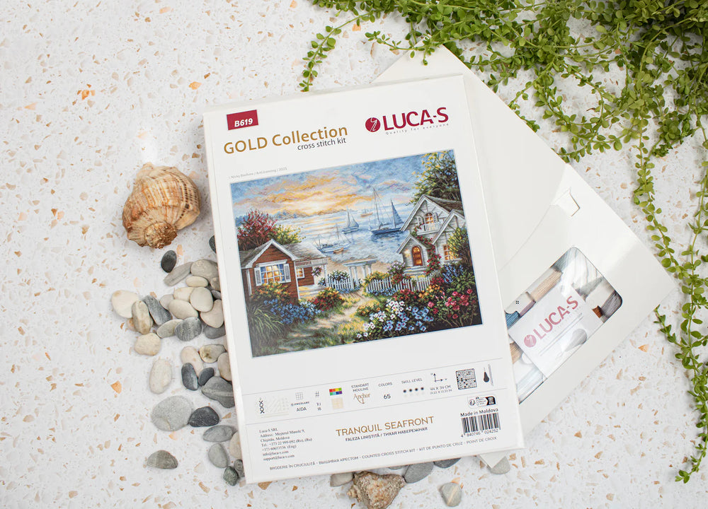 Luca-S Gold Cross Stitch Kit - Tranquil Seafront B619